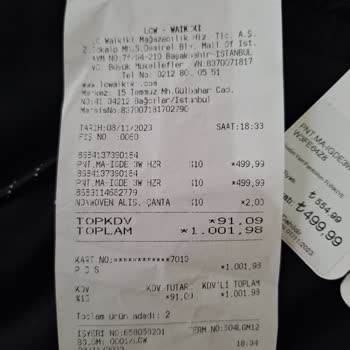 LCW Mall Of İstanbul Reyon-Kasa Etiket Farkı