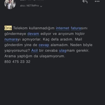 Oris Telekom Fazla Fatura Ve Ulaşılamayan Müşteri Hizmetleri
