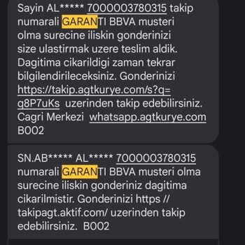 AGT Kurye (aynigunteslim.com) Teslim Edilemeyen Ürün Hk
