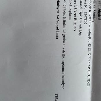 Grundig Sıfır Televizyonda 5 Defa LED Arızası