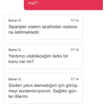 Yemeksepeti Saygısız Ve Çözüm Sunamayan Çözüm Merkezi Çalışanı