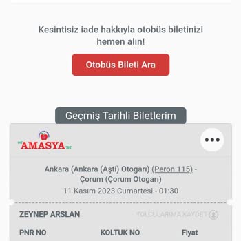 Mis Amasya Tur'un Biletimi İptal Etmesi, Bilgilendirme Yapmaması!