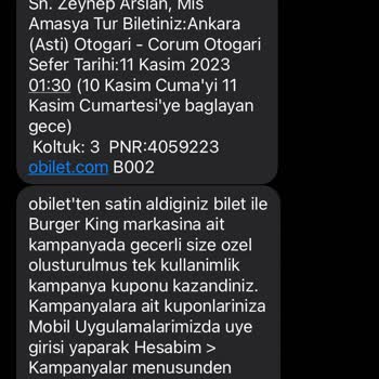 Mis Amasya Tur'un Biletimi İptal Etmesi, Bilgilendirme Yapmaması!