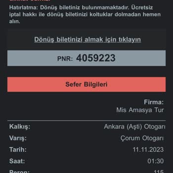 Mis Amasya Tur'un Biletimi İptal Etmesi, Bilgilendirme Yapmaması!