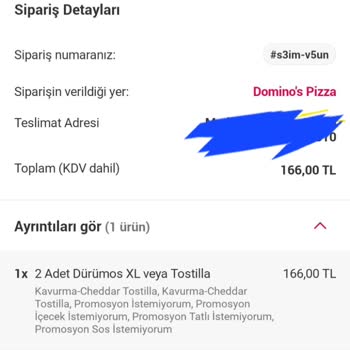 Domino's Pizza Avcılar Üslup Ve Ürünün Eksik Ve Kalitesizliği