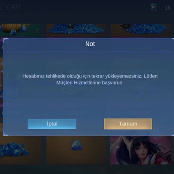 Mobile Legends Hesabım Tehlikede Elmas Yükleyemiyorum