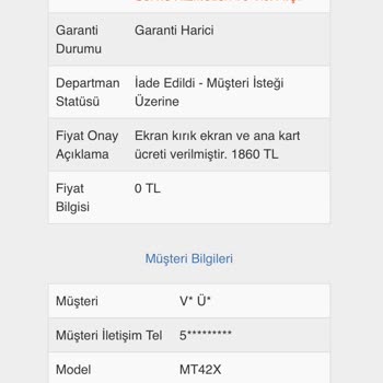 Media Markt Açılmadığından Servise Verdiğim Ürünün Ekranının Kırık Ve Çizik Olması