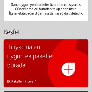 Vodafone Tarife Değişikliği Yapamıyorum