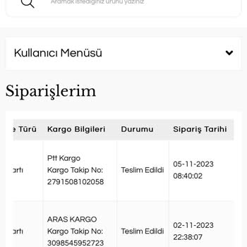 Aras Kargo Kargom Gelmediği Aras 3098545952723 Sipariş Numarası Bu 02/11/2023