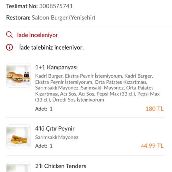 Saloon Burger Viaport Asia Şubesi Şikayet