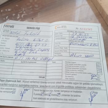 Garantili Ferroli Kombi Arızası Giderilmiyor