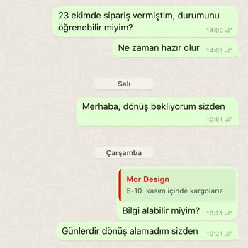 Mor Design (_mor.desgn) _mor. Desgn Ödeme Alıp Ürün Göndermediler