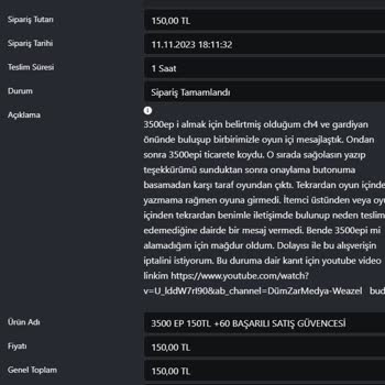 İtemci Çevrimiçi Oyun Platformunda Yaşanan Ticaret Sorunu