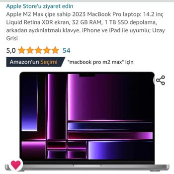 Amazon.com.tr Apple M2 Max Alarak 13.600.00 TL Zarara Uğratıldım.