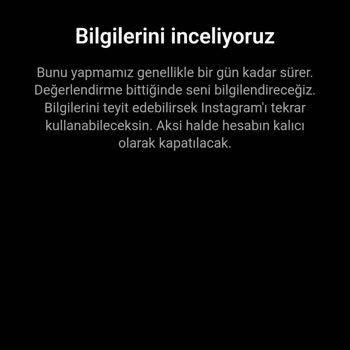 Instagram Hesabım Bilgilerinizi İnceliyoruz Ekranda Kaldı