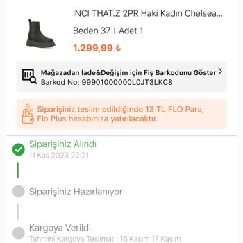 FLO Ayakkabı FLO Sipariş Hatası