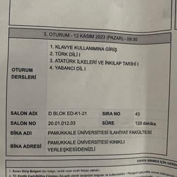 İstanbul Üniversitesi AUZEF Sınavı Araç Anahtarı