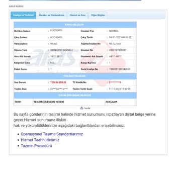 Aras Kargo Kargom Yanlış Yere Gitmiş