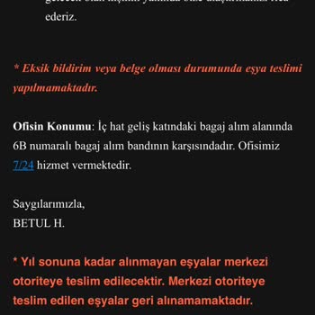 THY Eşyamı Teslim Etmiyor