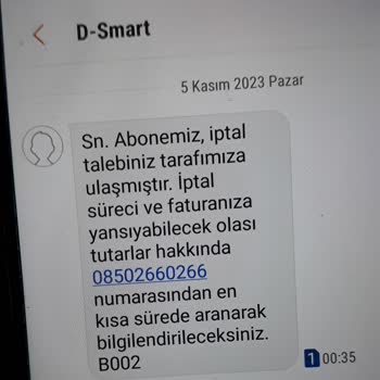 DSmart Abonelik İptalimizi Gerçekleştirmiyor