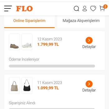 FLO Ayakkabı Ödemesini Yaptığım Ürünler Gözükmüyor