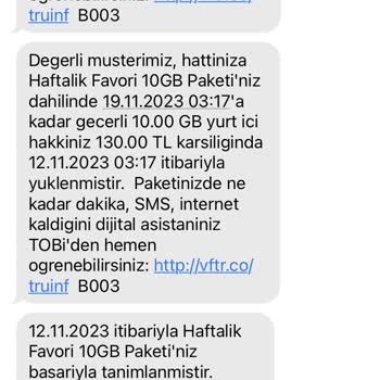 Vodafone Ek Paket Almama Rağmen Haksız Aşım Paketi Tanımlıyor
