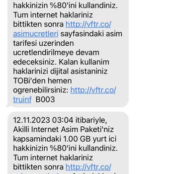 Vodafone Ek Paket Almama Rağmen Haksız Aşım Paketi Tanımlıyor