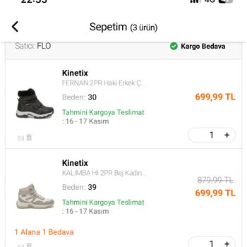 FLO Ayakkabı Ürün İptal Etmek İstiyorum
