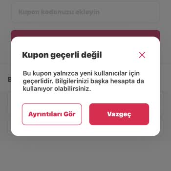 Yemeksepeti Kupon Kullanamıyorum Ve Bilgilerimi Daha Önce Kullanmadım