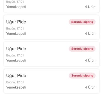 Yemek Sepeti Sorunlu Sipariş