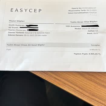 EasyCep Paramı Göndermedi, Ürünümün Bedelini Alamadım!