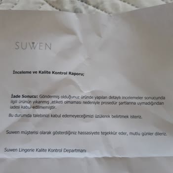 Suwen İadem Kabul Olmadı