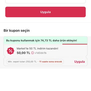 Yemeksepeti Market Verilen Kuponun Yok Olması