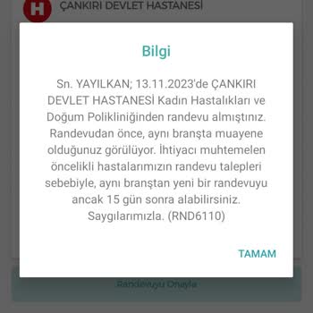 MHRS (Merkezi Hekim Randevu Sistemi) Randevu Kendi İptal Oldu