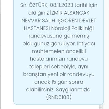 İzmir Alsancak Nevvar Salih İşgören Devlet Hastanesi Randevulu Hatır
