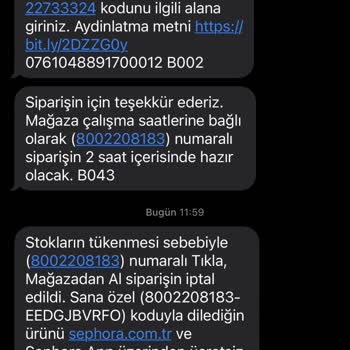 Sephora İnternet Alışveriş Mağduriyeti