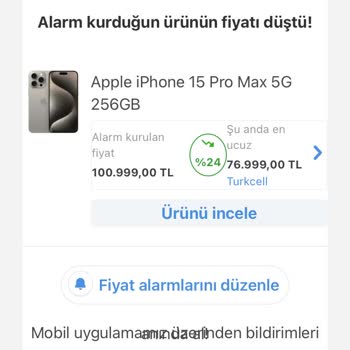 Cimri Yanlış Alarm, Kurduğunuz Fiyatı Takip Edin.