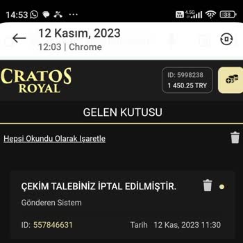 Cratos Royal Bet Eksik Ödeme Yapıyor