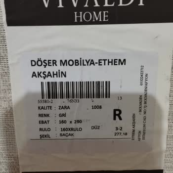 Vivaldi Home Halı Eksik Ölçüde Teslimat
