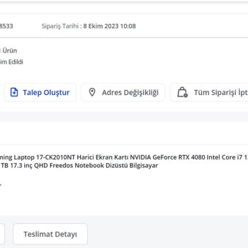 Mt Bilişim Teknoloji' Den Alınan HP Omen 17 Fiyat Dengesizliği