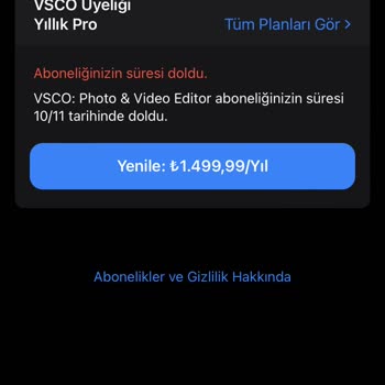 Vsco Paramın Çekilmesini İstemiyorum
