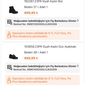 FLO Ayakkabı Gelen Ürünün Güvenliğinin Alınmaması
