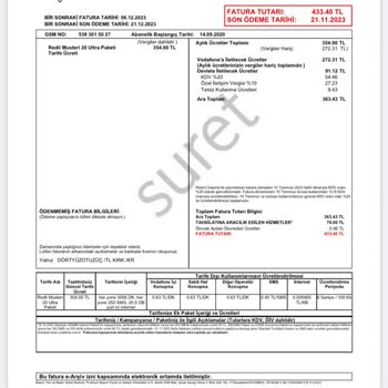 Vodafone Bilgilendirme Yapmadan Tarife Yenileme
