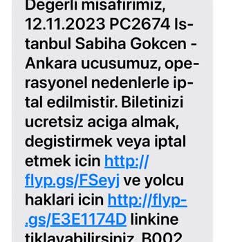 Pegasus Uçak Bileti İptal Mağduriyeti
