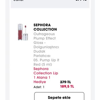 Sephora Stok Tükendi Sebebiyle İptal Edilen Sipariş