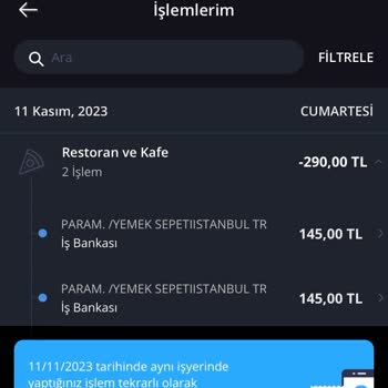 Yemeksepeti Kredi Kartımdan Tekrarlı Çekim Yapıldı