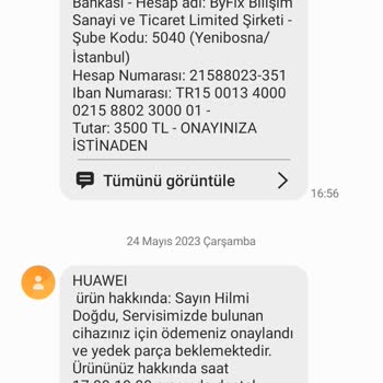 Huawei Tamir İçin Gönderdiğim Parayı İade Etmediniz