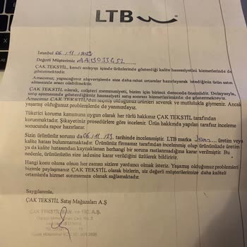 LTB Outlet Ürününü Kabul Etmiyor. İncelensin