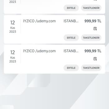 Udemy Hesaptan İzinsiz Para Çekme