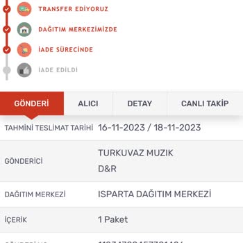 D&R Ürün Kargodayken İptal Edilmesi